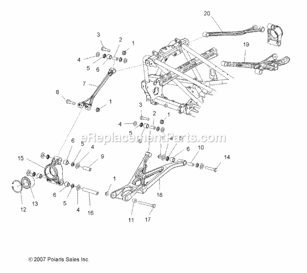 Polaris A11GP52AA (2011) Outlaw 525 Irs Suspension, Rear Diagram