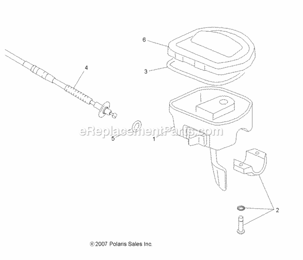 Polaris A11NG50FA (2011) Scrambler 500 4X4 Intl Steering, Controls And Throttle Diagram