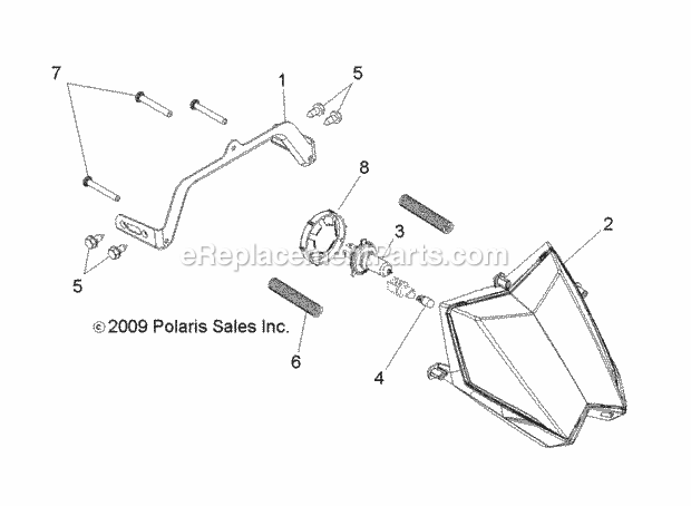 Polaris A11NG50FA (2011) Scrambler 500 4X4 Intl Electrical, Headlight Diagram