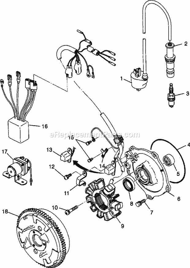 Polaris S969244 (1996)Sportsman 500 Magneto Sportsman 500 W969244 Diagram