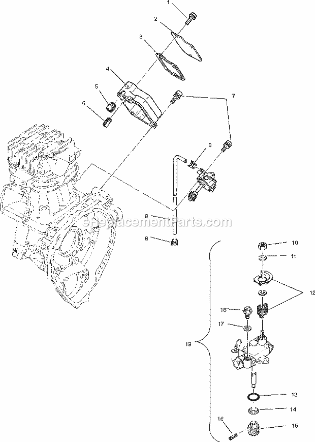 Polaris W967827 (1996) Trail Blazer Es Oil Pump Sport - W968540 Diagram