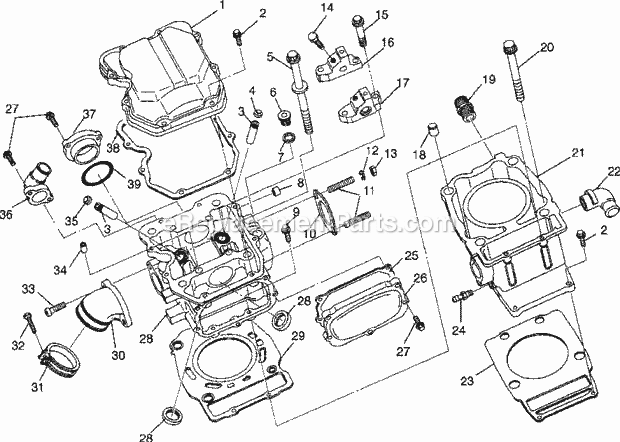 Polaris W969244 (1996) Sportsman 500 Cylinder Sportsman 500 W969244 Diagram