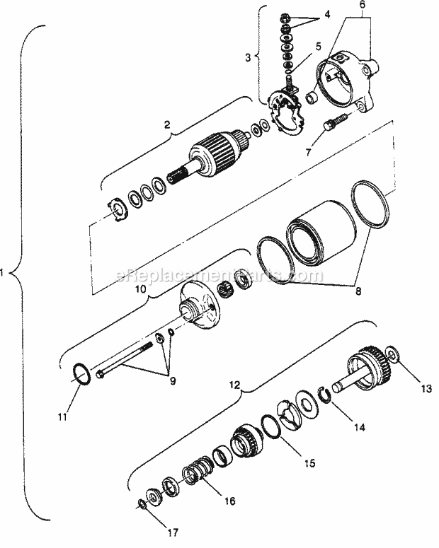 Polaris W969244 (1996) Sportsman 500 Starting Motor Sportsman 500 W969244 Diagram