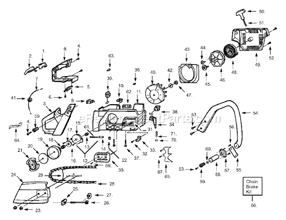 Poulan 2200 Gas Chainsaw Page B Diagram