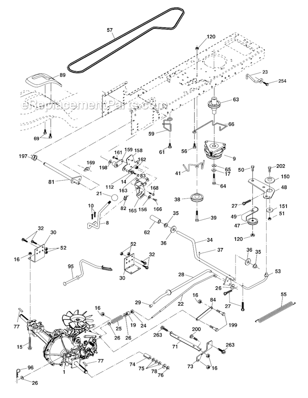 Poulan 96012003200 (DB24H48YT) Lawn Tractor Drive Diagram