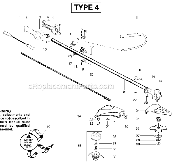 Weed Eater BC2500LE Type 4 Gas Trimmer Page D Diagram