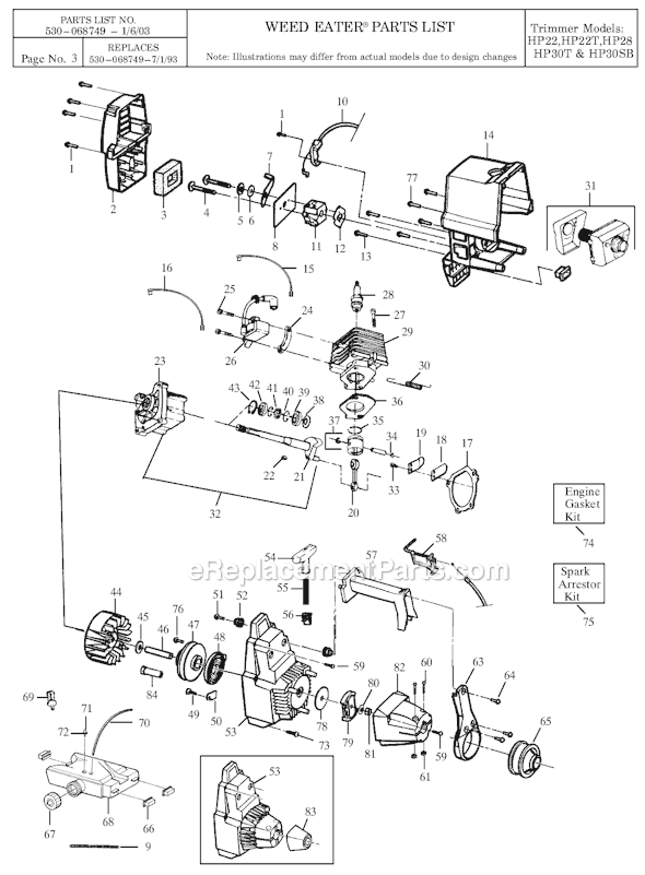 Weed Eater Gas Trimmer | HP22T | eReplacementParts.com