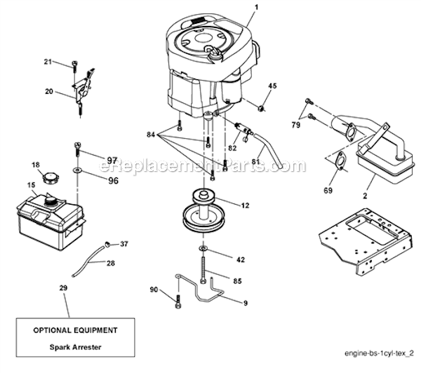 Poulan PB20H46YT (2008-03) Lawn Tractor Engine Diagram