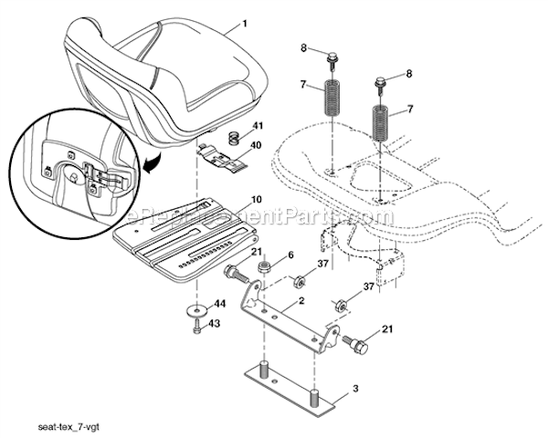 Poulan PB20H46YT (2008-03) Lawn Tractor Seat_Assembly Diagram