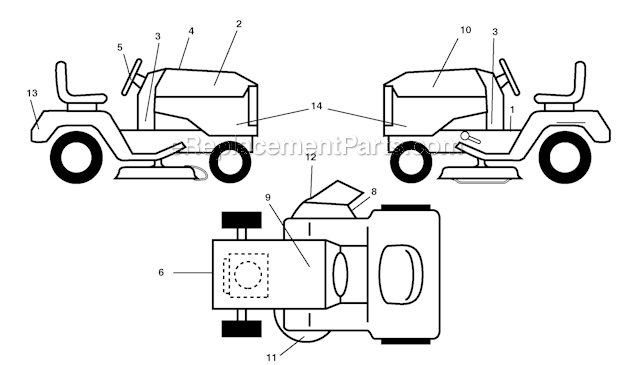 Poulan PBGT22H54 (2006-01) Lawn Tractor Decals Diagram