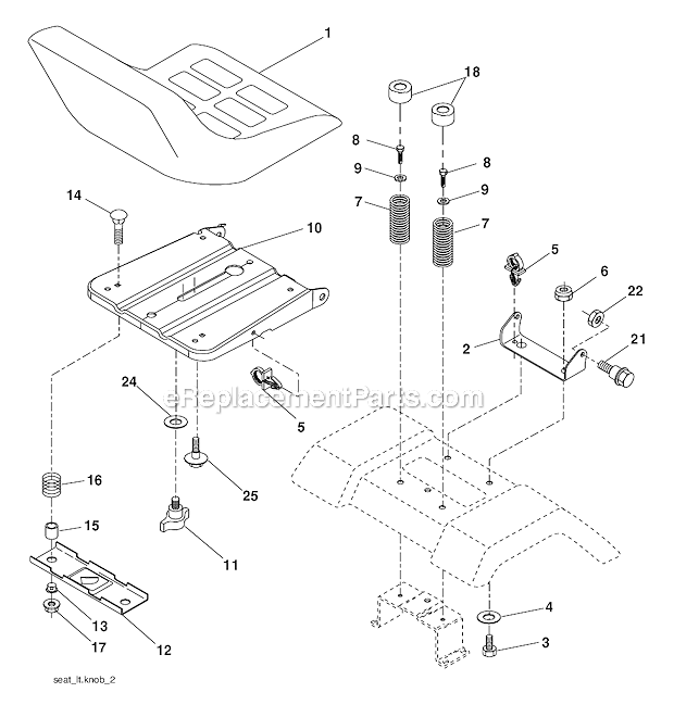 Poulan PK20H42YT (96012000700) Lawn Tractor Seat_Assembly Diagram