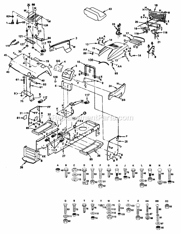 Poulan PP1442 Lawn Tractor Page D Diagram
