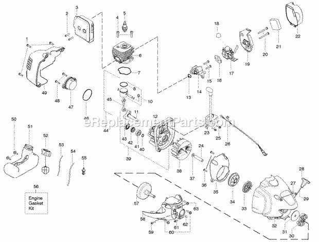 Poulan PP26E Gas Trimmer Page C Diagram