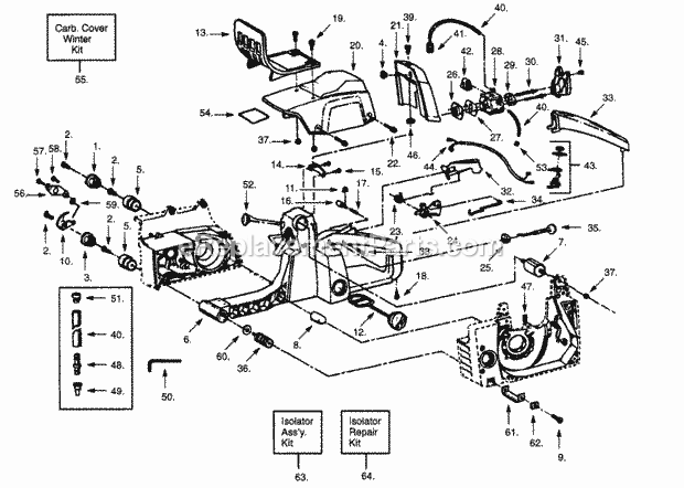 Poulan PP305 Gas Chainsaw Page B Diagram