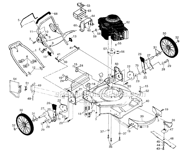 Poulan Pro PP752HLA Lawn Mower Page B Diagram