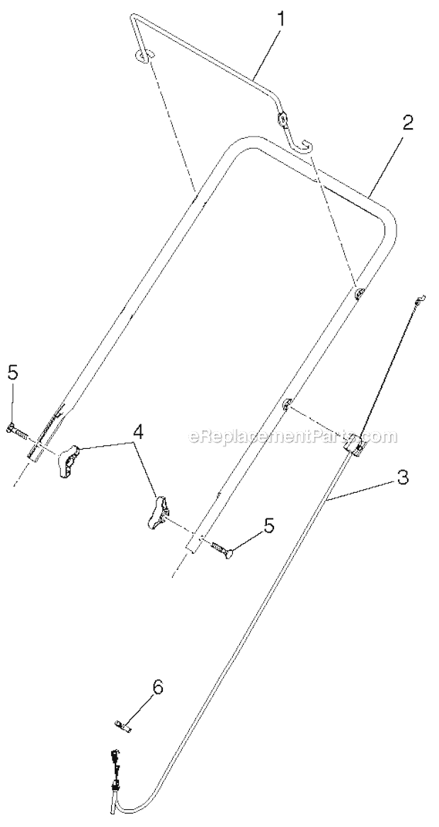 Poulan Pro PR621 (96182000301)(2011-06) Manual Start Snowblower Handle Diagram