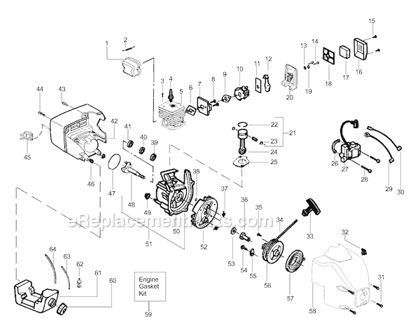 Weed Eater TE500CXL Type 3 Gas Trimmer Page B Diagram