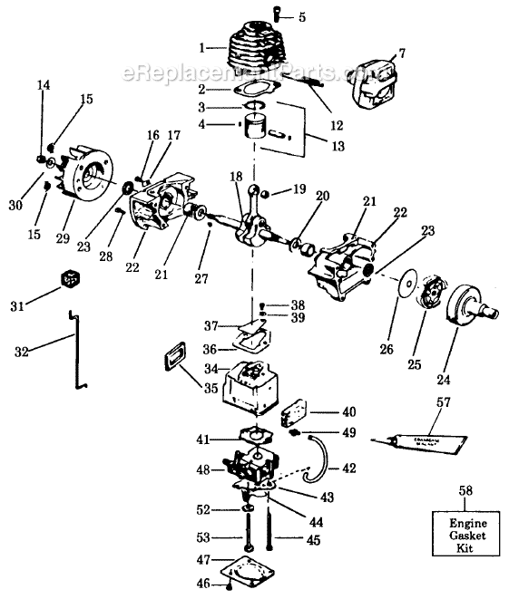 Weed Eater XR-105 Gas Trimmer Page D Diagram