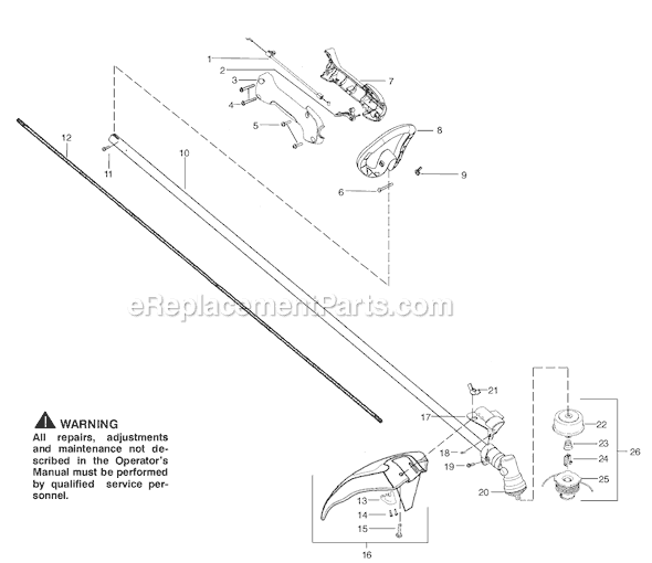Weed Eater XT700 Gas Trimmer Page B Diagram