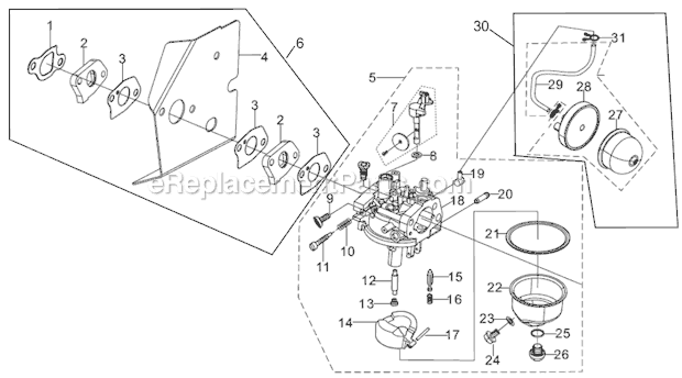 Powermate PFTT140BE Front Tine Tiller Carburetor Diagram