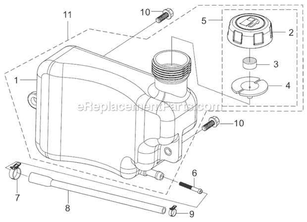 Powermate PFTT140BE Front Tine Tiller Fuel Tank Diagram