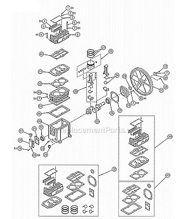 Powermate TA5590856 Single Stage Belt Gas n Air Compressor Page B Diagram