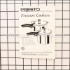 Presto Pressure Cooker Instruction/re part number: 59877