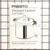 Presto Instruction/recipe Book part number: 72719