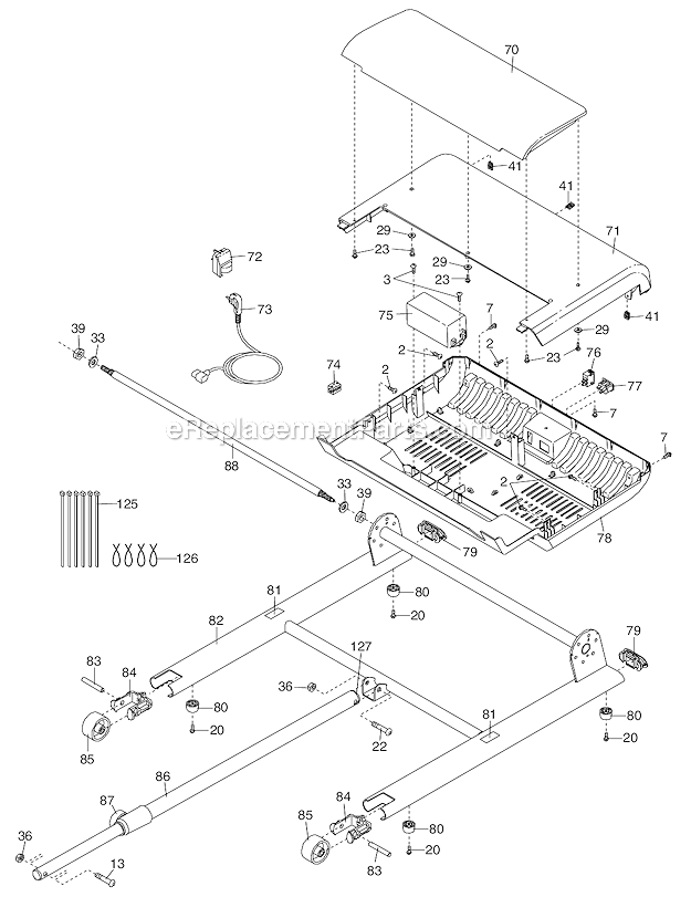 ProForm PETL597090 Quick Start 5.0 Treadmill Page B Diagram