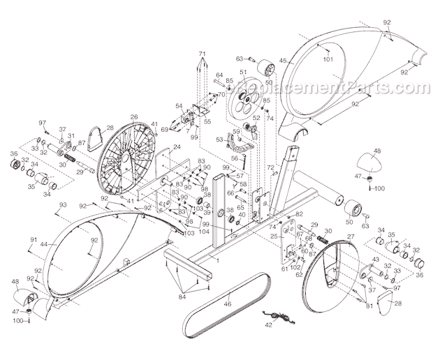 ProForm PFEL039070 X4 Elliptical Page B Diagram