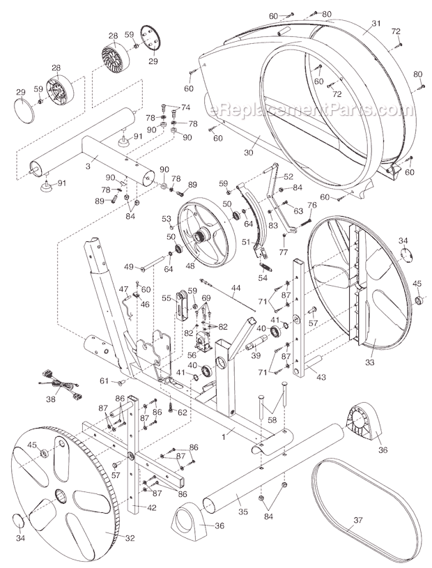 ProForm PFEL32260 330 Elliptical Page B Diagram