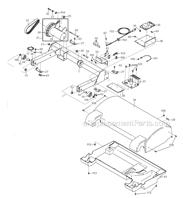 ProForm PFTL09910 CT1160 Treadmill Page B Diagram