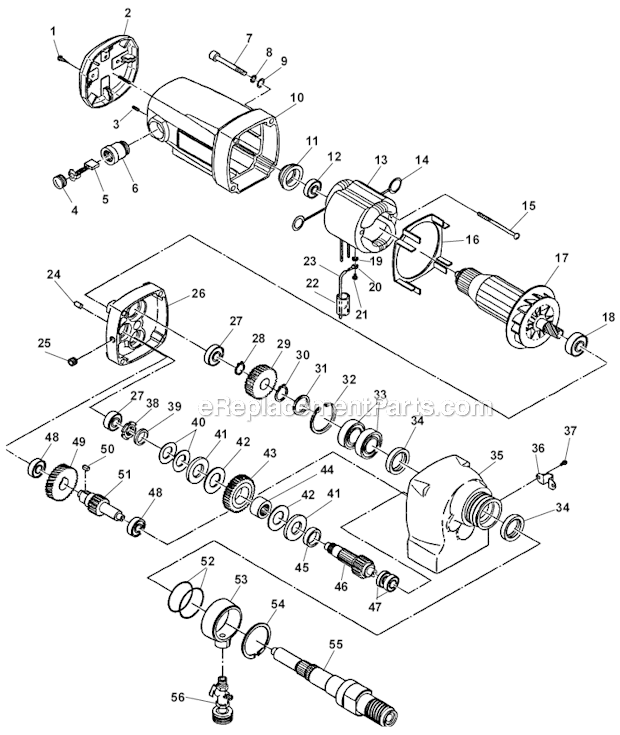 Ridgid RB-206 Core Drilling Machines Motor Diagram