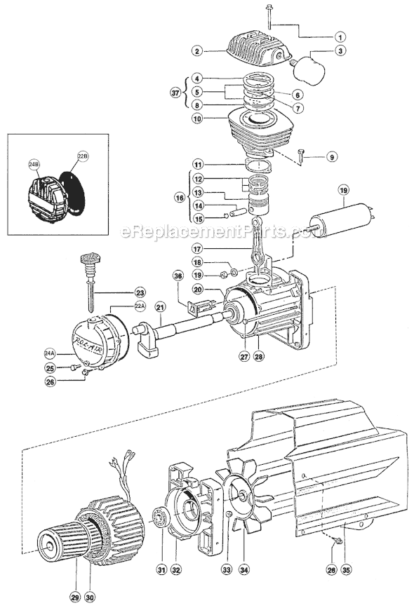 Rolair D075H83 Hand Carry Compressor Page B Diagram