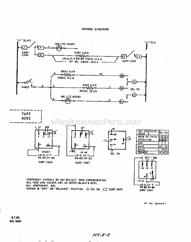 Roper 2424W0A Electric Ranges, Electric* Page G Diagram