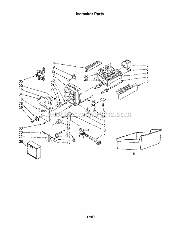 Roper 8614W0A Top Freezer Refrigerators* Ice Maker Diagram