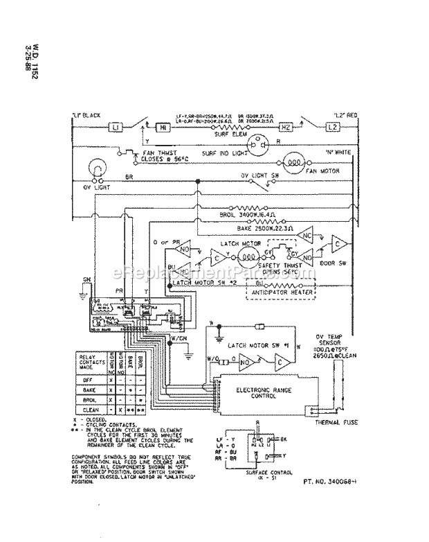 Roper D9757W2 Electric Ranges, Electric* Page G Diagram