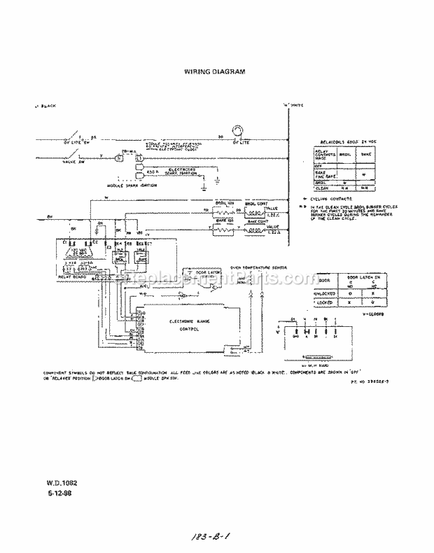 Roper F8857W0 Gas Range (Gas)* Page I Diagram