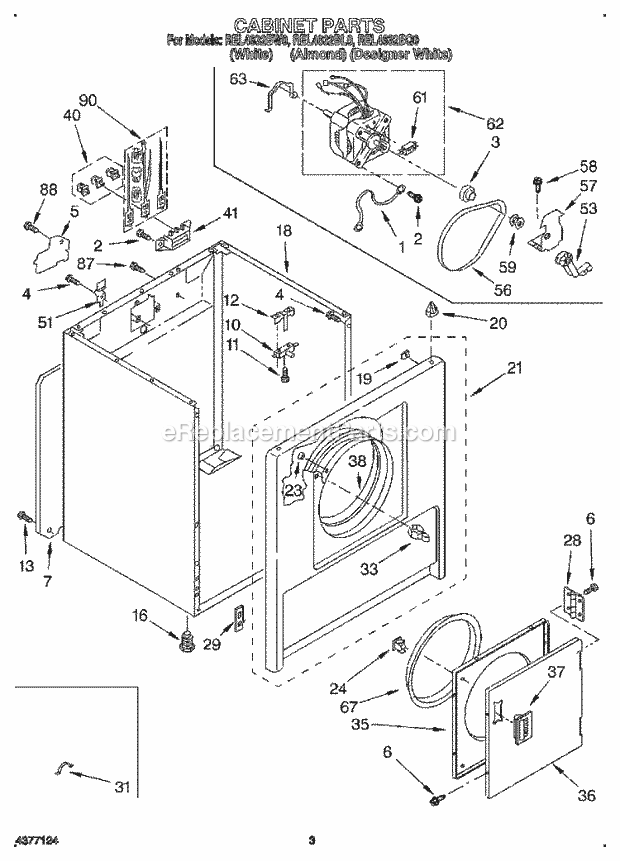 Roper REL4632BL0 Residential Electric Dryer Page C Diagram