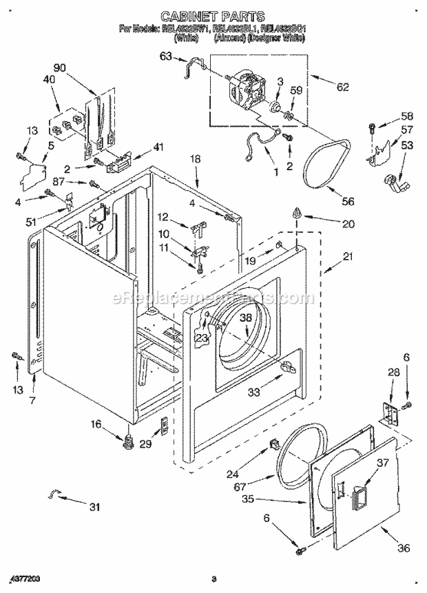 Roper REL4632BW1 Residential Electric Dryer Page C Diagram