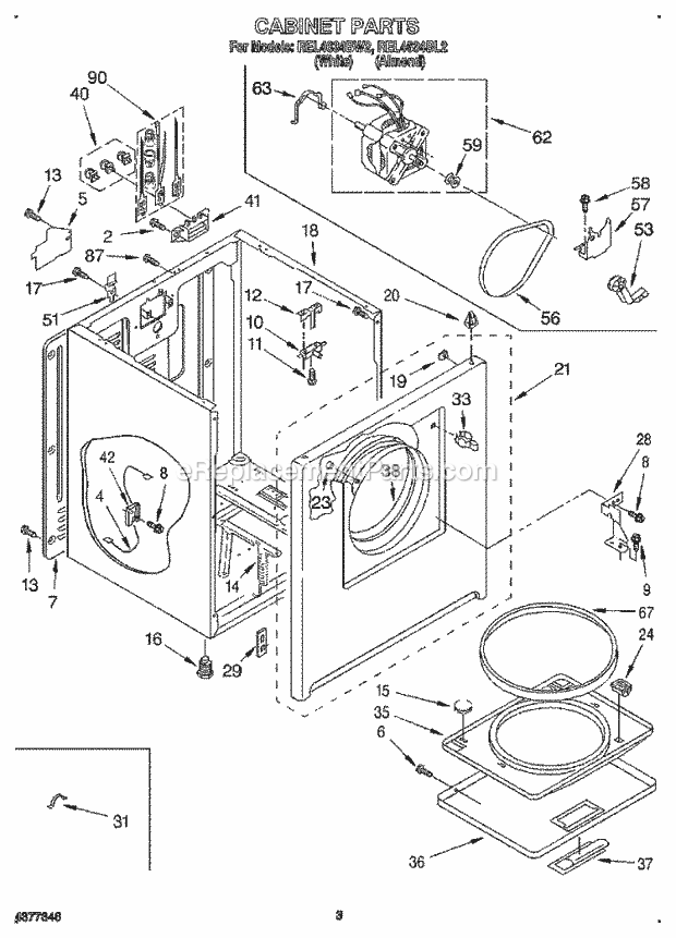 Roper REL4634BL2 Residential Electric Dryer Page C Diagram