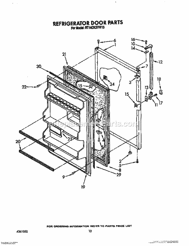 Roper RT14CKXVW13 Top Freezer Refrigerators* Refrigerator Door, Lit/Optional Diagram