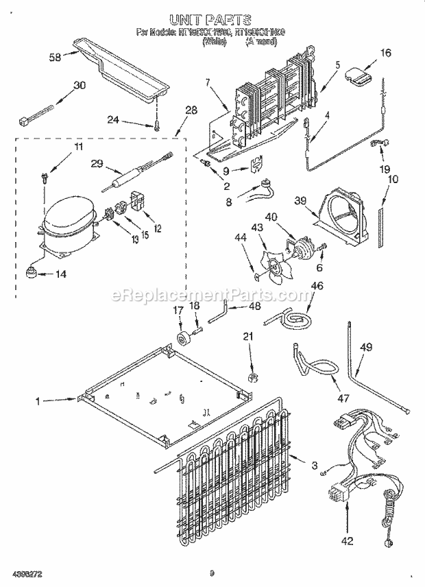 Roper RT18DKXHN00 Top Freezer Refrigerator Unit, Optional Diagram