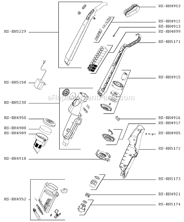 Rowenta RH8552U1/9A3 Vacuum Cleaner Page B Diagram