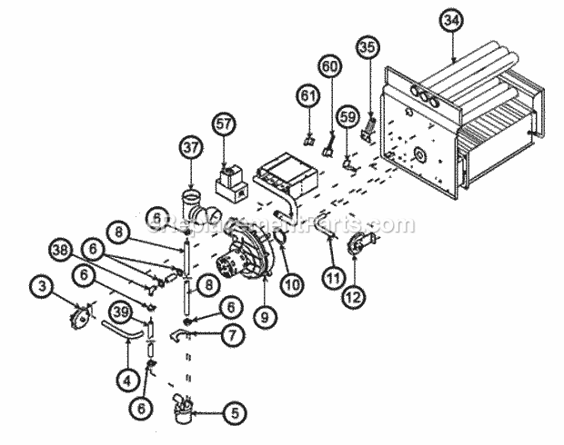 Ruud 90RJ07EFS01278 Gas Furnaces Heat Exchanger Assembly Diagram