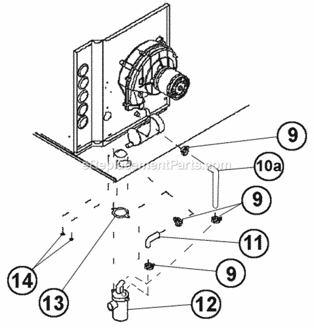 Ruud 90TS09EJS01 Gas Furnaces Horizontal Installation Parts Diagram