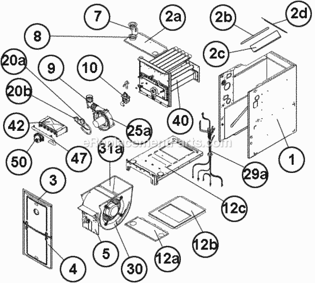 Ruud R96PA1002521MSA Gas Furnaces Exploded View Diagram