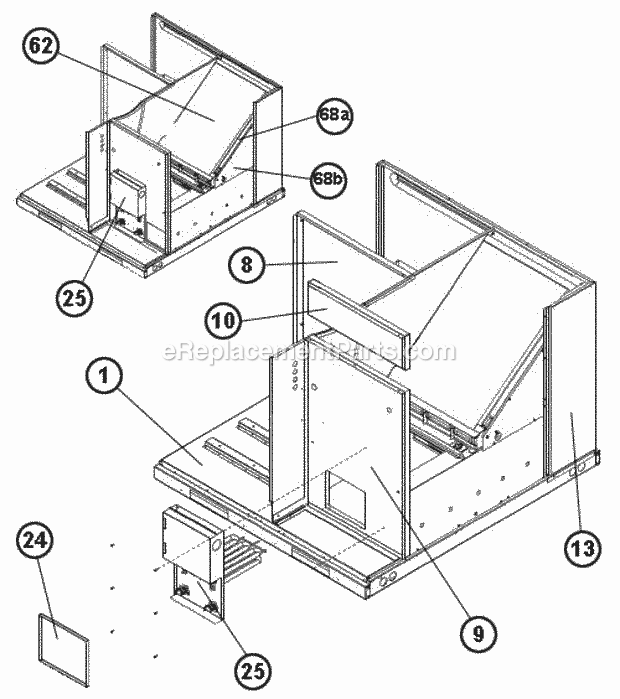 Ruud RACA13036AJD000AA Package Air Conditioners Heater Mounting - Panels Diagram