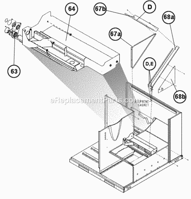 Ruud RACA13036AJD000AA Package Air Conditioners Coil Frames, Drainpan Diagram