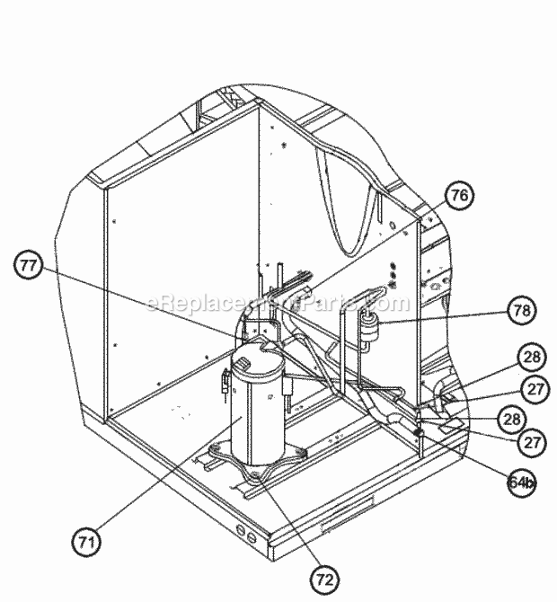 Ruud RACA13042ACT000AA Package Air Conditioners Compressor And Refrigeration Components Diagram